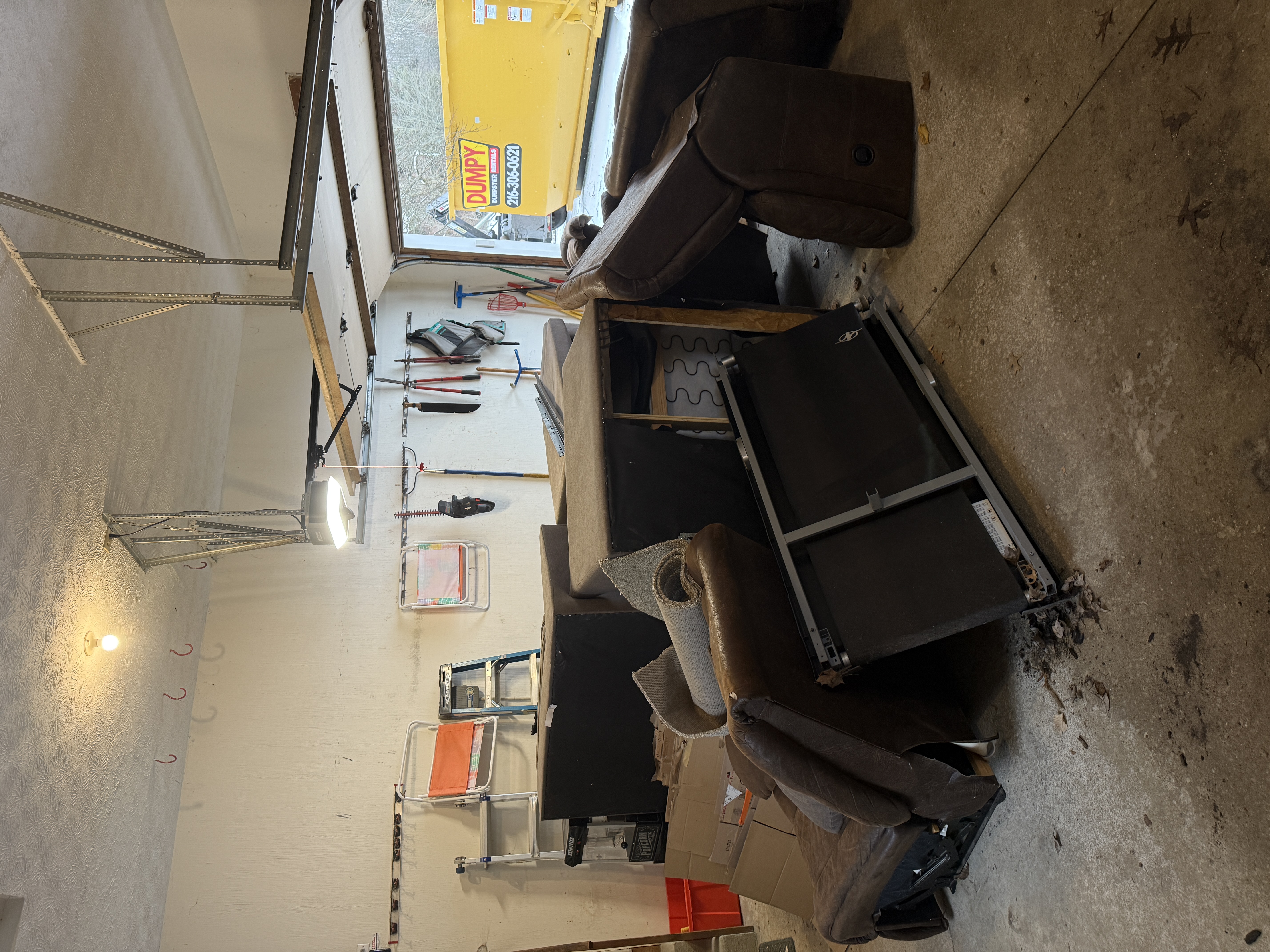 Garage full of junk before cleanout